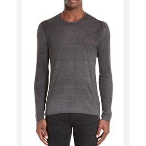 John Varvatos Men’s Artisan Cashmere Silk Blend Crewneck Sweater Size XL Gray
